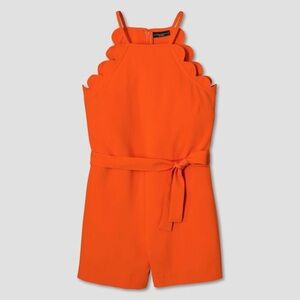Victoria Beckham for Target Orange Scalloped Romper size Small